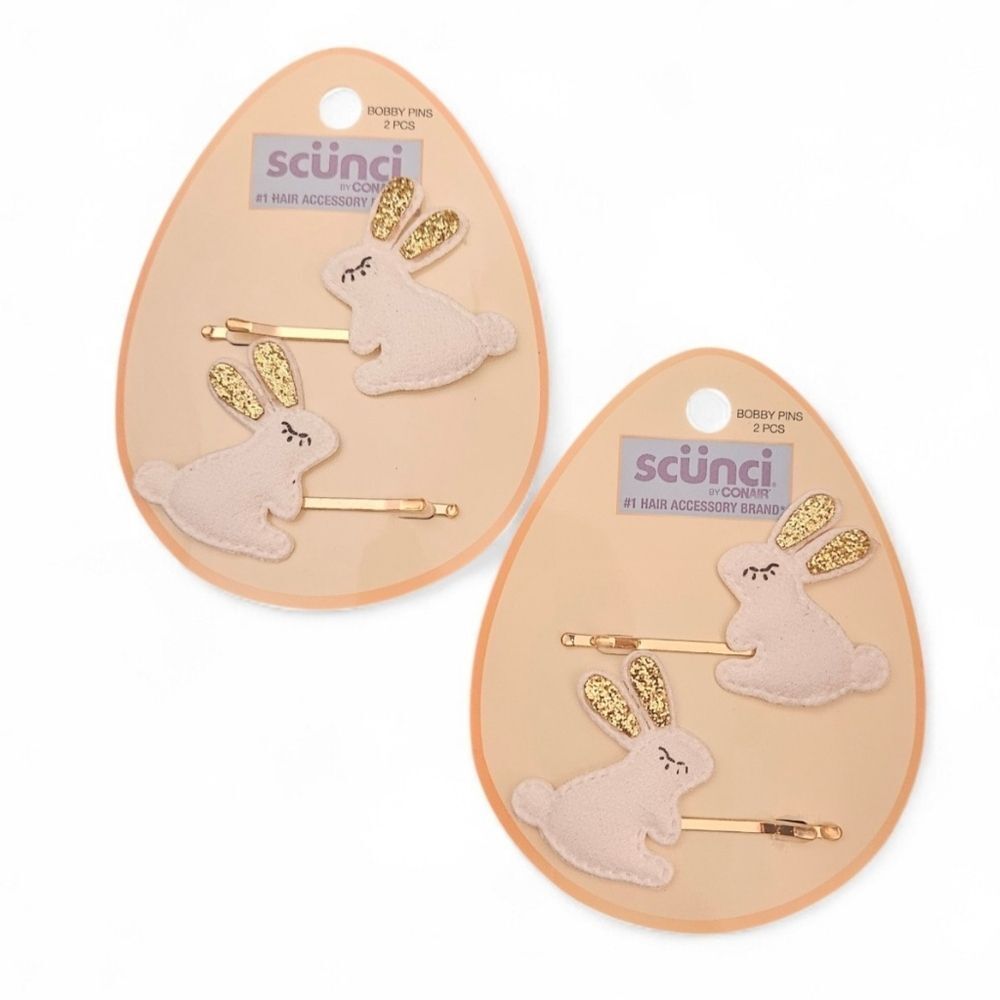 Scunci Bunny Rabbit Bobby Pins - 2 Sets
